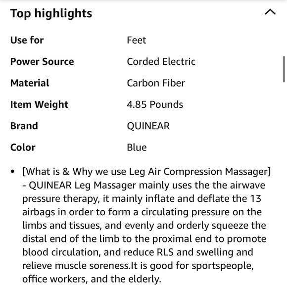 NEW QUINEAR ELECTRONIC AIR LEG COMPRESSION LEG MASSAGER WITH HEAT - Picture 8 of 13